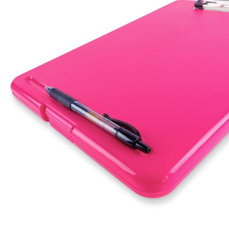Super Z Outlet Clipboard with Storage Slim Folding for Nursing, Teachers, Coaches & Office, Plastic Heavy Duty with Pen Holder (9.5â€ x 13.5â€) (Pink) - Image 5